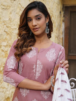Thumbnail for Kalini Ethnic Motifs Printed Notched Neck Kurta with Trousers & Dupatta - Distacart