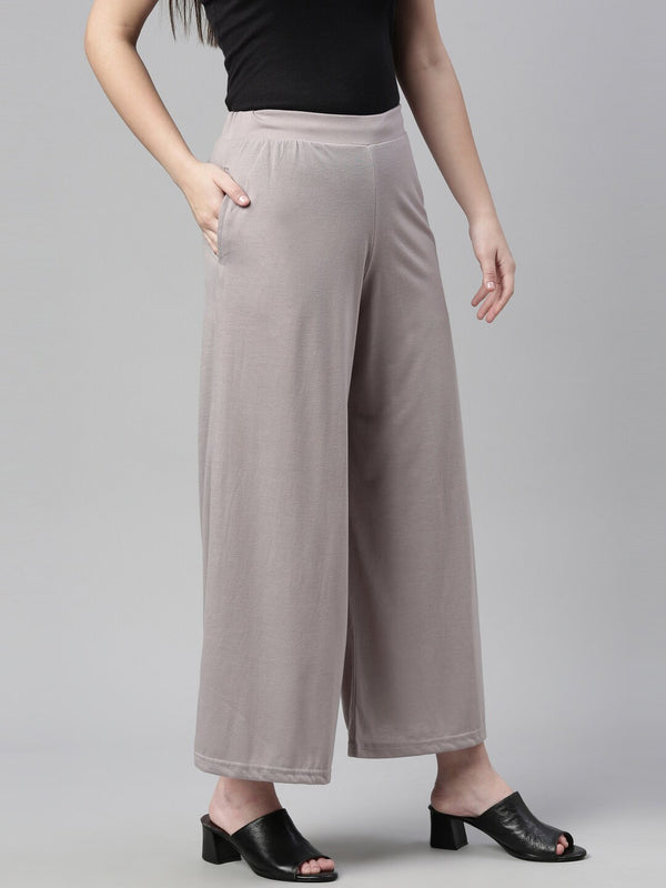 Souchii Grey Knitted Ethnic Palazzos - Distacart