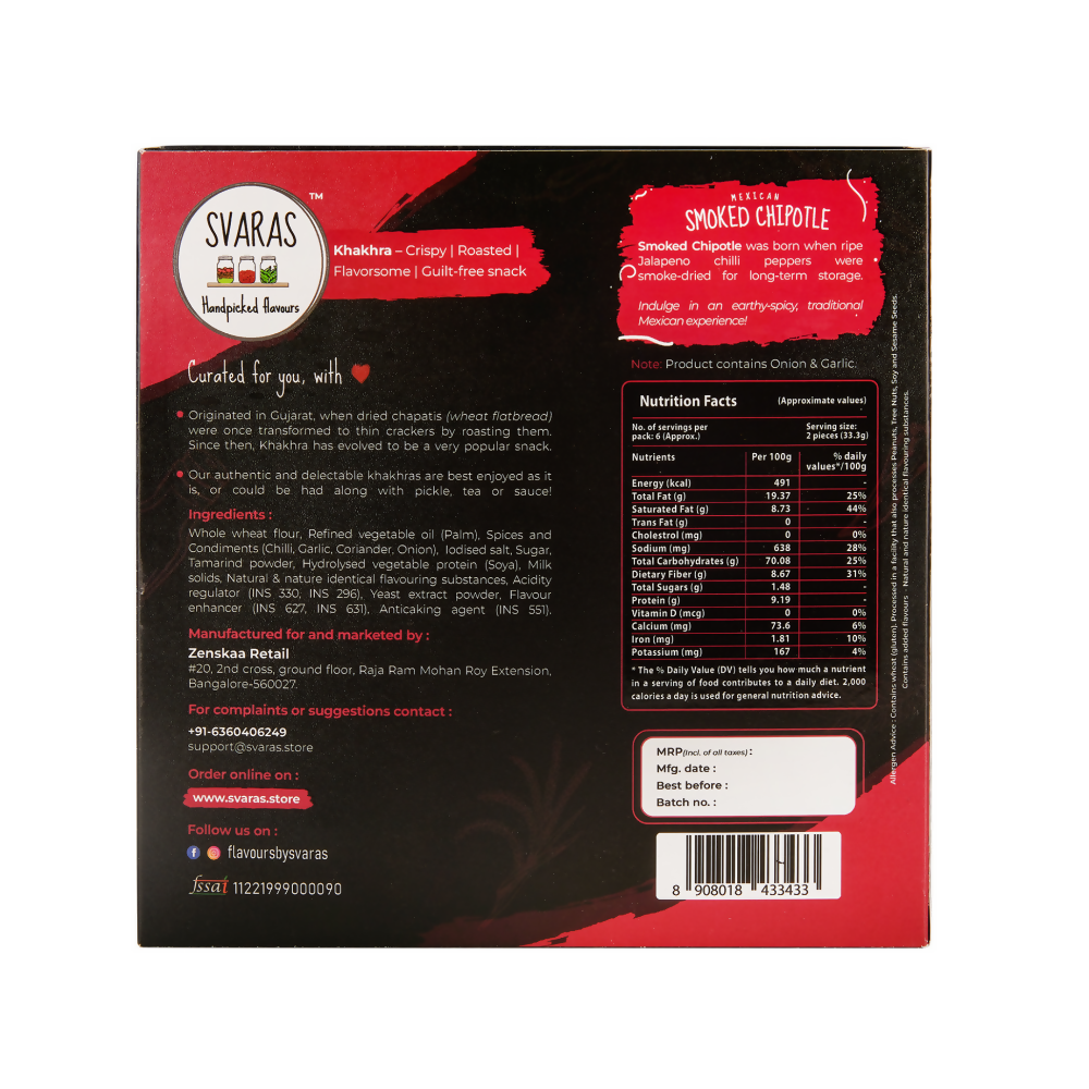 Svaras Mexican Smoked Chipotle Khakhra - Distacart