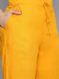 Thumbnail for HERE&NOW Women Mustard Yellow Ethnic Motifs Printed Kurta with Trousers & With Dupatta - Distacart