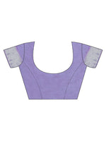 Thumbnail for Mitera Lavender & Silver-Toned Woven Design Zari Saree - Distacart