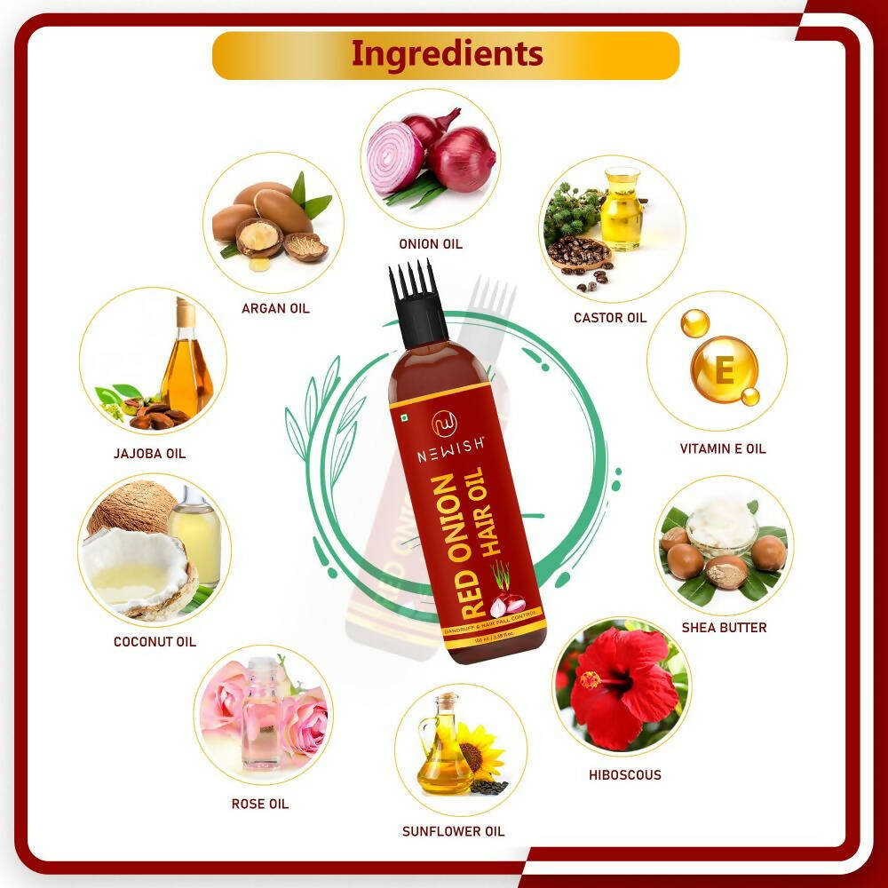 Newish Red Onion Hair Oil With Comb - Distacart