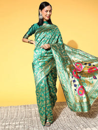 Thumbnail for Saree Mall Ethnic Motifs Silk Blend Banarasi Sarees - Distacart