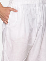 Thumbnail for Sethukrishna Men Beige & White Pure Cotton Kurta with Pyjamas - Distacart