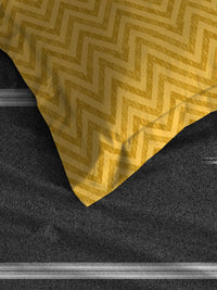Thumbnail for MYTRIDENT Grey Melange White Geometric Cotton 144 TC Queen Bedsheet With 2 Pillow Covers - Distacart