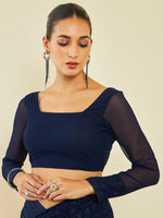 Thumbnail for Soch Floral Embroidered Stone Work Saree - Distacart