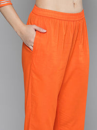 Thumbnail for HERE&NOW Women Regular Gotta Patti Pure Cotton Kurta with Trousers - Distacart