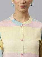 Thumbnail for Khushal K Women Colourblocked Cotton Kurta - Distacart