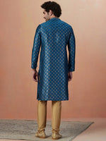 Thumbnail for Manyavar Men Ethnic Motifs Printed Full Sleeves Kurta With Churidar - Distacart