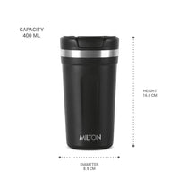 Thumbnail for Milton Corral Thermosteel Insulated Coffee Mug Tumbler - 400ml (Black) - Distacart