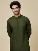 Thumbnail for Manyavar Ethnic Motifs Woven Design Pure Cotton Kurta with Pyjamas - Distacart
