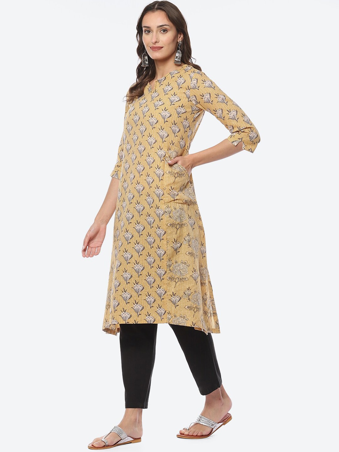 Biba Women Floral Printed Kurta - Distacart