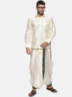 Thumbnail for Sethukrishna Men Cream Solid Dhoti Pant - Distacart