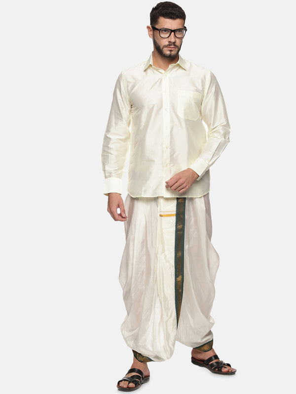 Sethukrishna Men Cream Solid Dhoti Pant - Distacart