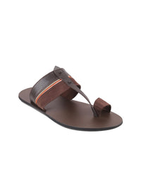 Thumbnail for Mochi Men Brown Ethnic Leather Comfort Sandals - Distacart