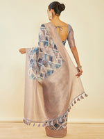 Thumbnail for Soch Geometric Printed Zari Tussar Saree - Distacart
