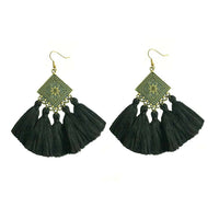 Thumbnail for Tiaraa Black Ethnic Boho Earrings For Women - Distacart