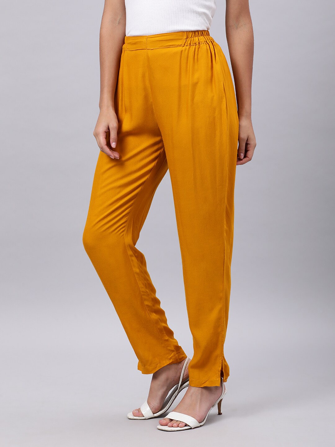 Souchii Yellow Liva Palazzos - Distacart