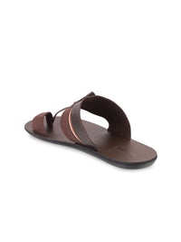 Thumbnail for Mochi Men Brown Ethnic Leather Comfort Sandals - Distacart