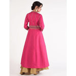 Thumbnail for Cheera Women's Hand Block Print Ghagra Style Anarkali Kurta (CH037K)