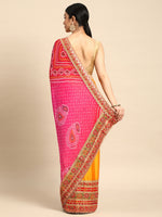 Thumbnail for Mitera Bandhani Gotta Patti Pure Chiffon Saree - Distacart