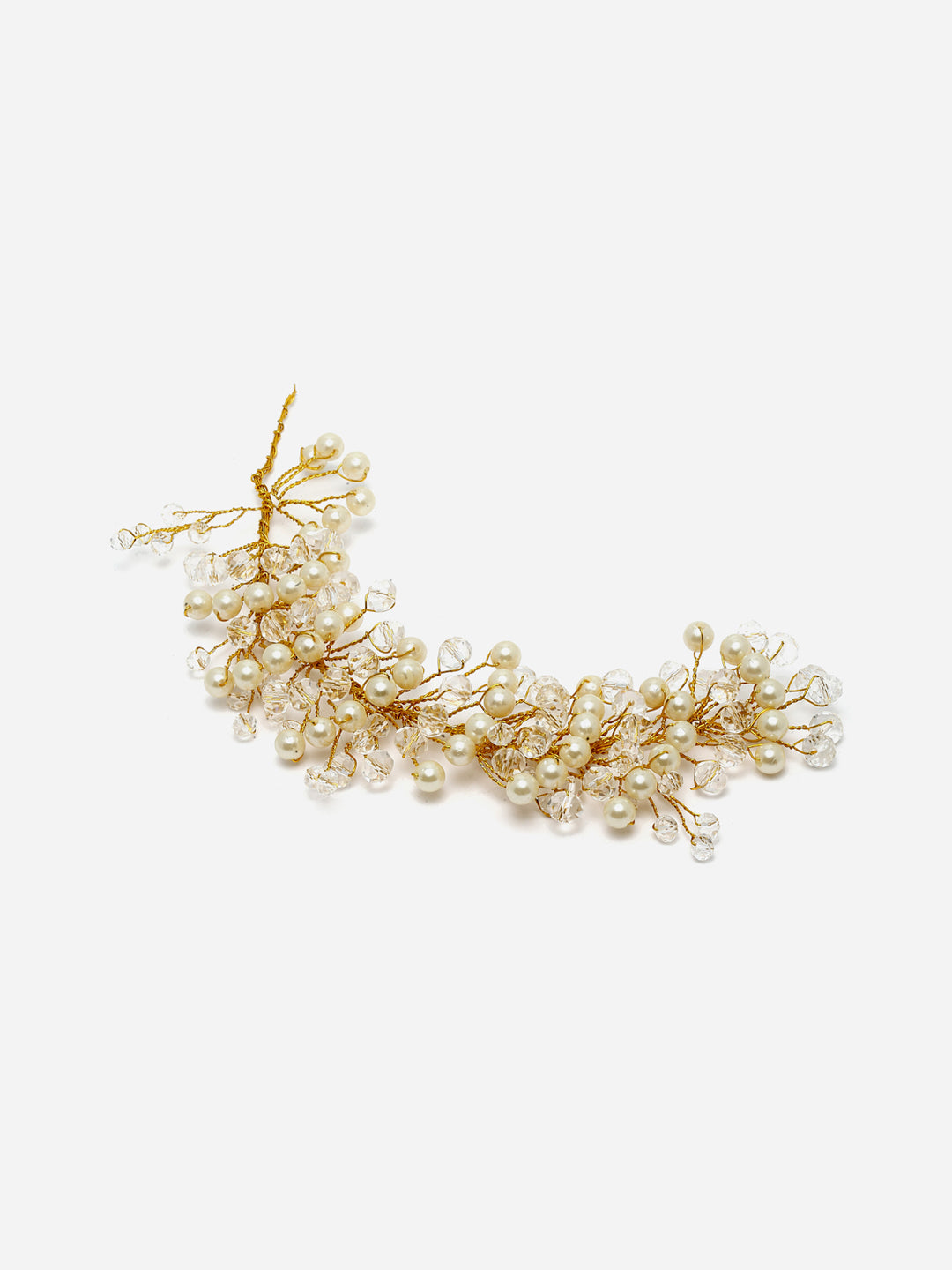 Panash Women Gold-Toned & off White Embellished Hair Accessory - Distacart