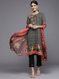Thumbnail for Biba Women Black Printed Kurta with Trousers & With Dupatta - Distacart