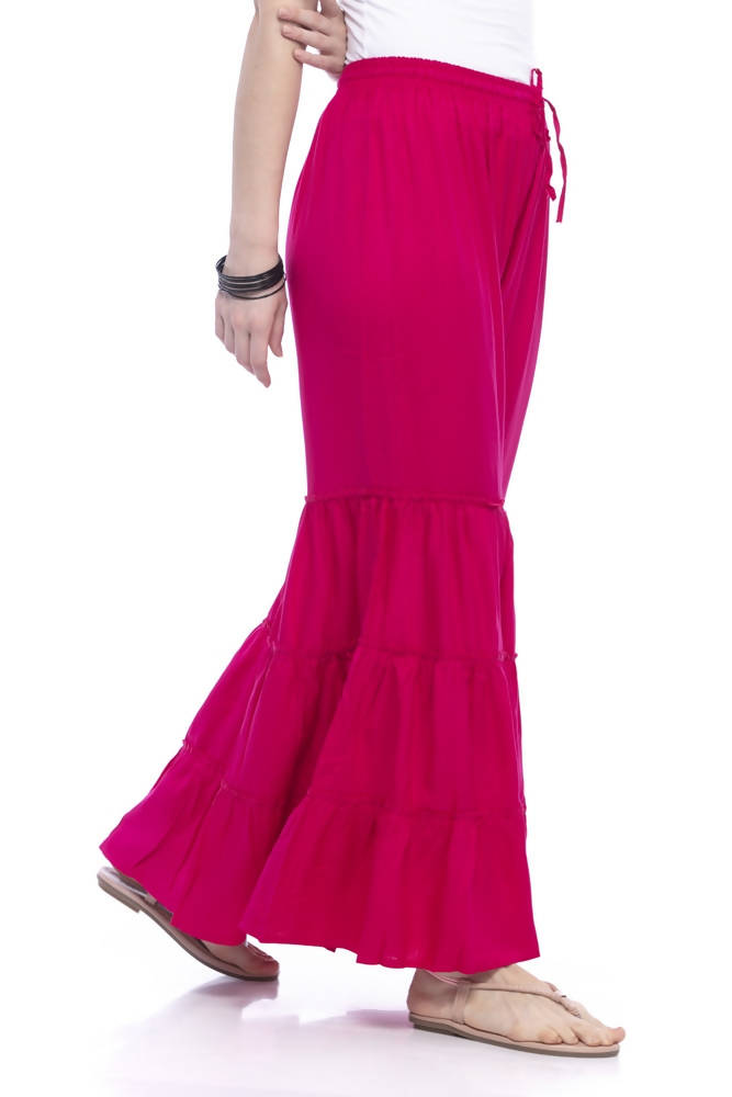 Mominos Fashion Reyon Cotton Magenta Palazzo - Distacart