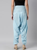 Thumbnail for Souchii Blue & Gold-Coloured Woven Design Pure Cotton Patiala - Distacart