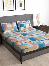 Thumbnail for Story@home Arena Grey & White Printed 180 TC Bedsheet & Pillow Covers - Distacart