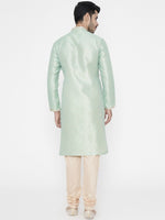 Thumbnail for Manyavar Men Green Woven Design Straight Kurta - Distacart