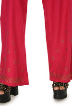 Thumbnail for Mominos Fashion Moeza Reyon Cotton Red Color Sirsoki Work Palazzo