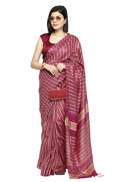 Mominos Fashion Purple Color Bhagalpuri Saree