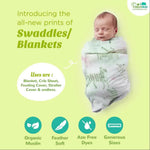 Thumbnail for Kindermum Organic Cotton Muslin Swaddle Blanket 100 Cm X 100 Cm - Set Of 2 - Jungle Safari And Tiny Animals - Distacart