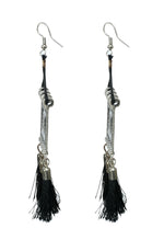 Thumbnail for Mominos Fashion Johar Kamal Oxidised Silver-Plated Brass Finish Tassel Work Handicraft Choker For Women (Black) - Distacart