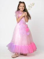 Thumbnail for Lil Drama Girls Choli Ghaghra With Dupatta Set - Pink - Distacart