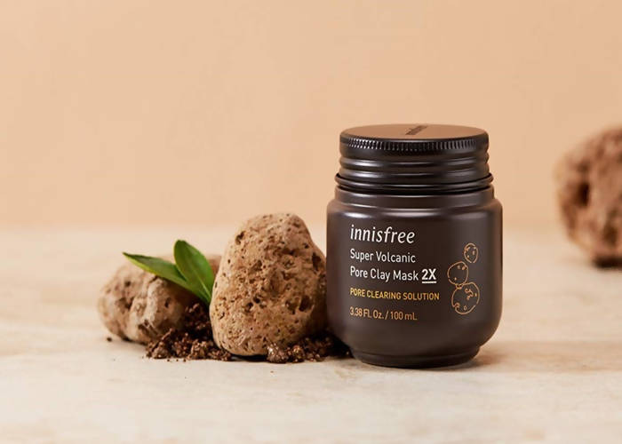 Innisfree Super Volcanic Pore Clay Mask 2X Pore Clearing Solution uses