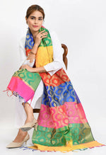 Thumbnail for Mominos Fashion Moeza Banarsi Silk Floral Woven Design Multi Dupatta For Women - Distacart