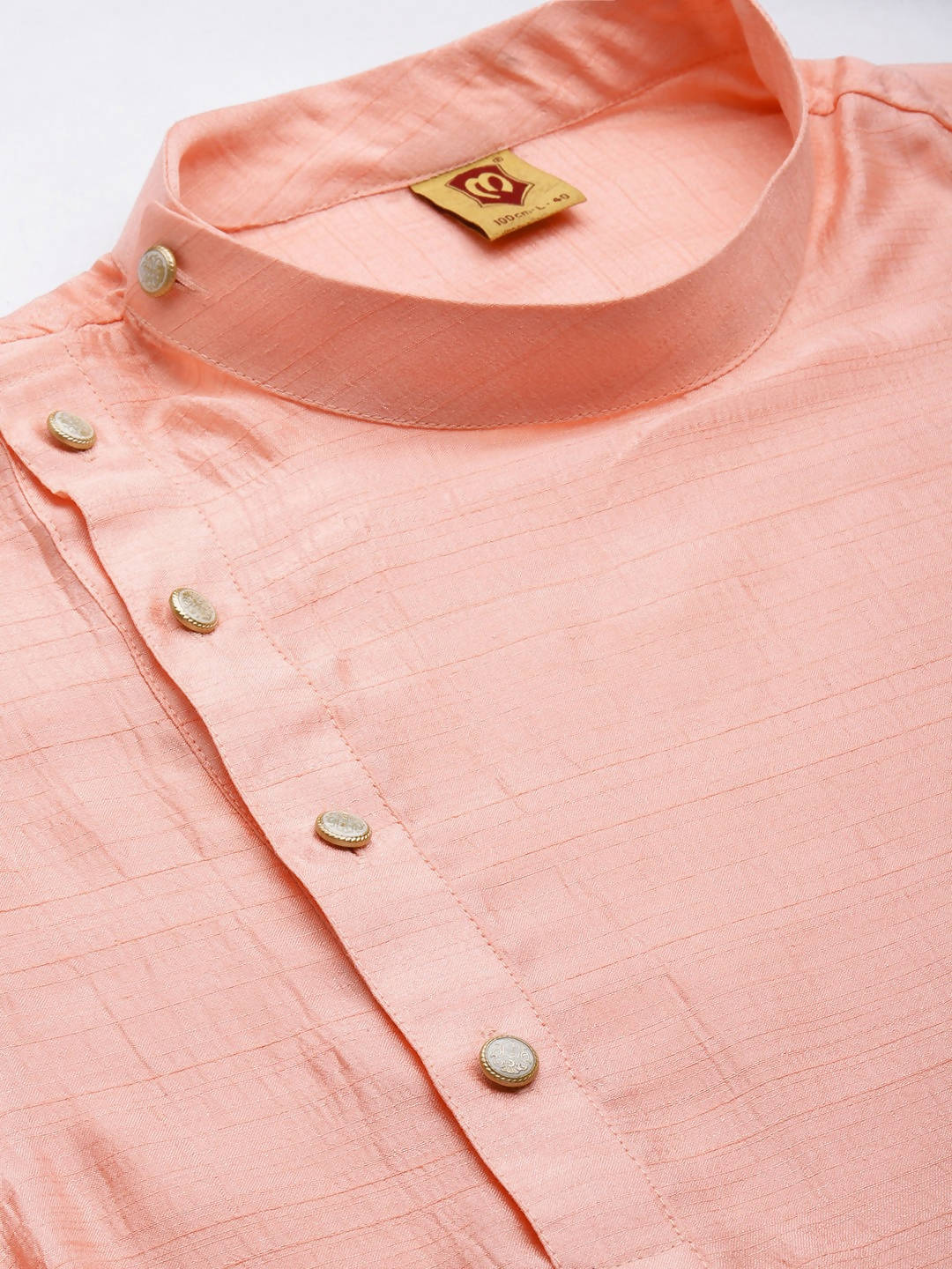 Manyavar Men Coral Angrakha Kurta with Pyjamas - Distacart