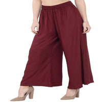 Thumbnail for Lagi Women's Maroon Solid Palazzo (PLZ04I)
