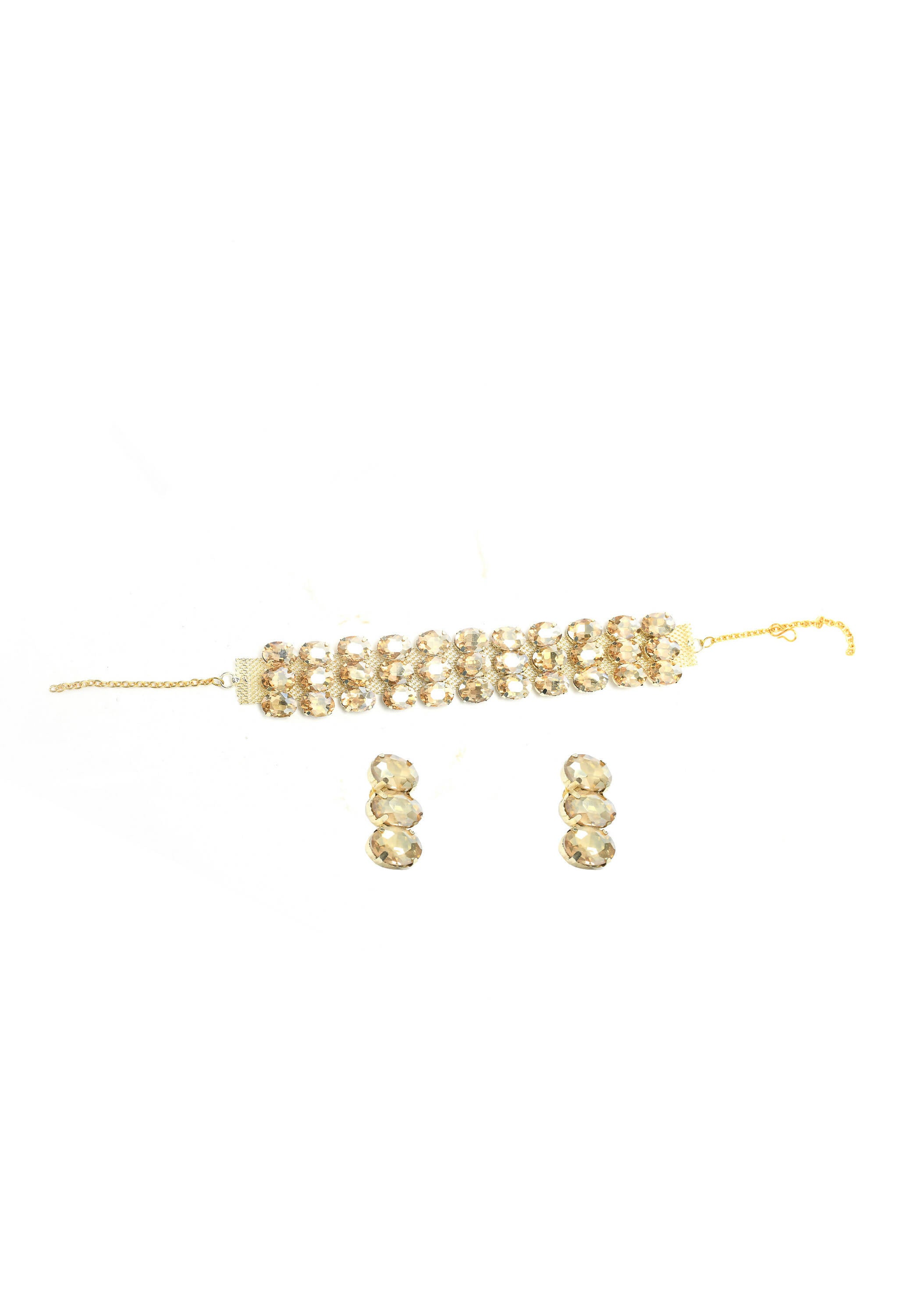 Mominos Fashion Johar Kamal Gold-Plated Finish Stone Choker For Women (Golden) - Distacart