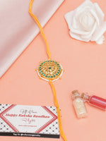 Thumbnail for Designer kundan Rakhi - Ruby Raang - Distacart