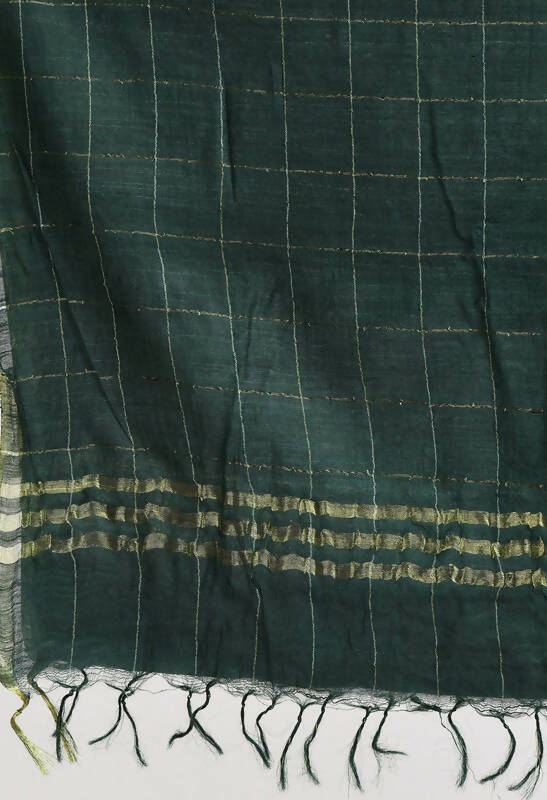 Mominos Fashion Moeza Women's Cotton Zari Box Bottle Green Dupatta - Distacart