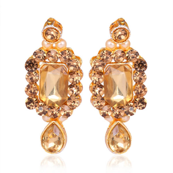 Tehzeeb Creations Golden Plated Necklace With Stone And Pearl Studded