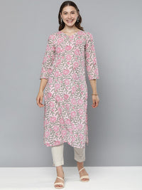 Thumbnail for HERE&NOW Floral Printed Floral Kurta - Distacart