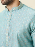 Thumbnail for Manyavar Mandarin Collar Woven Design Thread Work Kurta with Pyjamas - Distacart