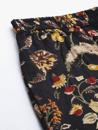 Thumbnail for InWeave Women's Black Kalamkari Coord Set With Belt - Distacart
