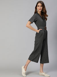 Thumbnail for Jaipur Kurti Women Black & White Checked Basic Jumpsuit - Distacart