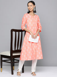 Thumbnail for HERE&NOW Ethnic Motifs Printed A-Line Kurta - Distacart