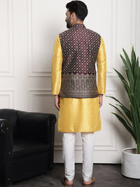Thumbnail for Sojanya Ethnic Motifs Printed Regular Kurta & Pyjamas With Nehru Jacket - Distacart